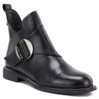 Black women’s leather ankle boots Artiker 59C1200