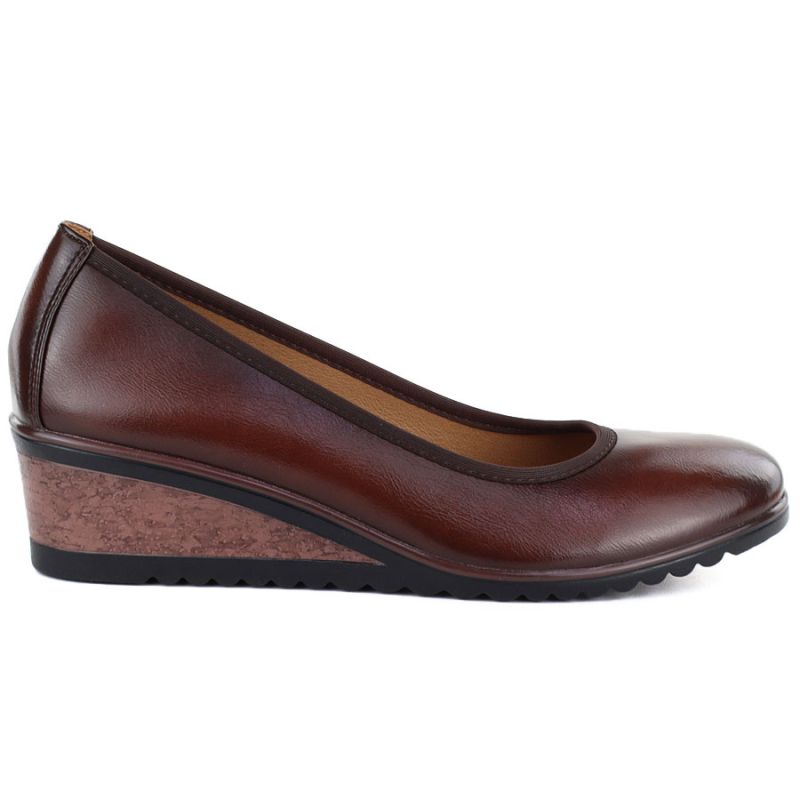 Women's brown wedge shoes Vinceza 58628 Vinceza