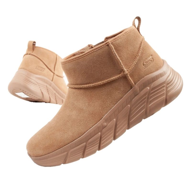 Skechers women's winter boots, insulated leather ankle boots, brown Skechers