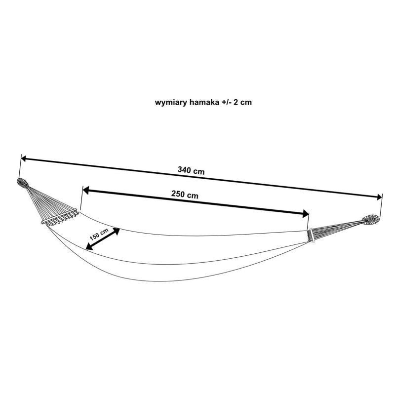 GARDEN HAMMOCK 2-PERSON LUXE XXL 250x150CM WITH SPREADER BAR AND COVER GRAY 1031170 Home and Garden/Garden Your Sports Performance