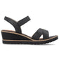 Women's gold leather wedge sandals Remonte R6266-90 Remonte