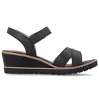 Women's gold leather wedge sandals Remonte R6266-90 Remonte
