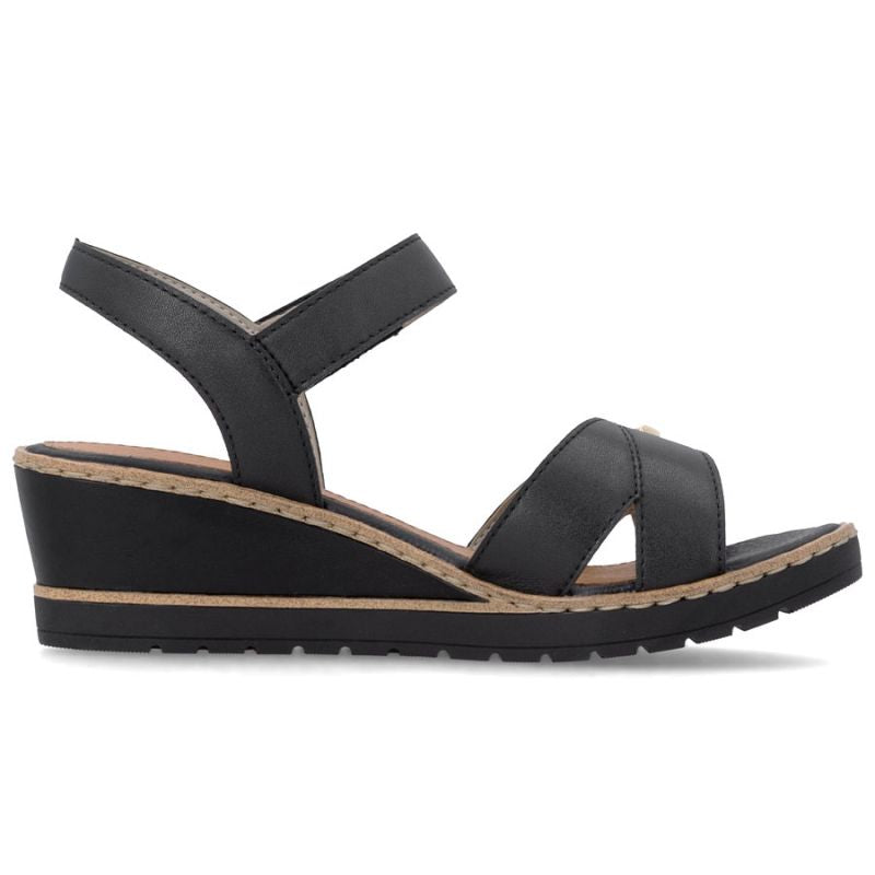 Women's gold leather wedge sandals Remonte R6266-90 Remonte