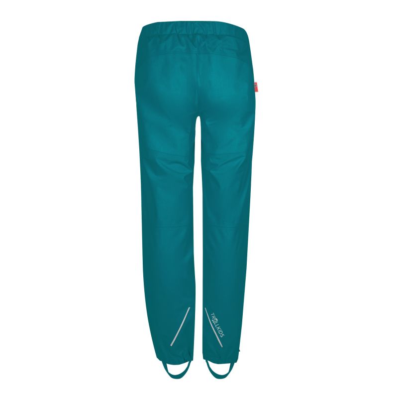 Waterproof children’s trousers for boys/girls Trollkids Kids Lofoten Rain Pants teal (374-326)