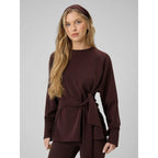 Women's regular sweatshirt with ties and modal 4F 4FRSS26TSWSF2784-80S