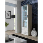 SOHO S1 display cabinet, Sonoma oak/gloss white Bufety i witryny/Bufety i witryny na drewnianej podstawie Your Sports Performance