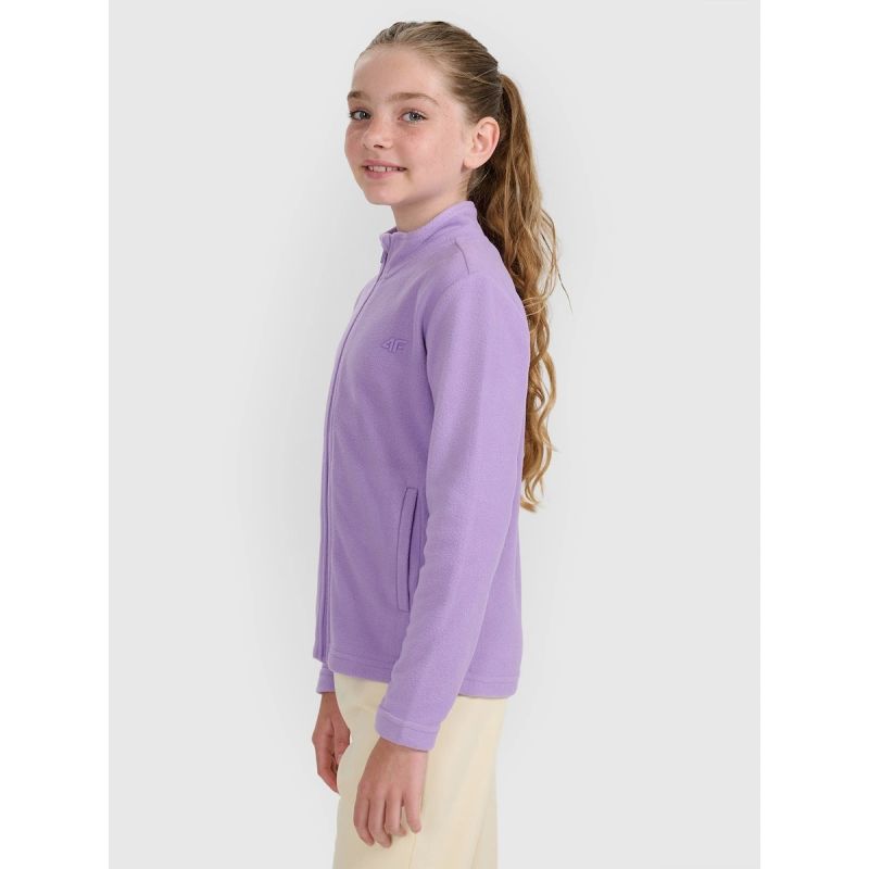 Girls’ Slim-Fit Fleece Jacket with Stand-Up Collar 4F 4FJRAW25TFLEF434-51S