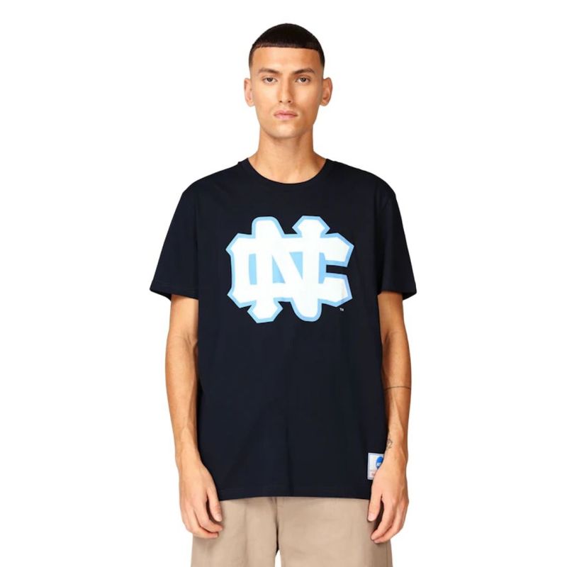 Mitchell &amp; Ness NCAA University Of North Carolina Large Logo Tee M BMTRINTL1272-UNCNAVY Clothing/Lifestyle/T-shirts/Mitchell & Ness Your Sports Performance