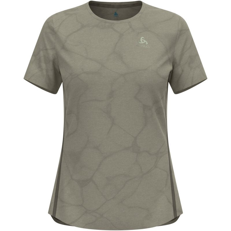 Women’s Odlo ZEROWEIGHT ENGINEERED CHILL-TEC T-shirt, crew neck, short sleeves, grey