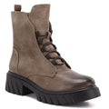 Beige women’s ankle boots with block heel and platform Jezzi MR2502-9