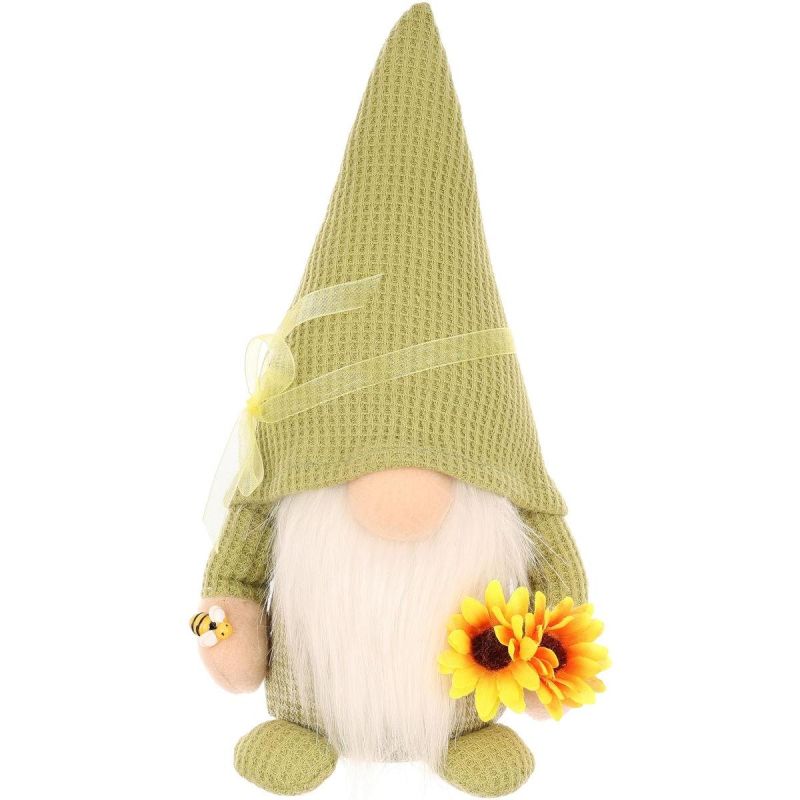 Gnome gnome 20cm green with sunflower spring decoration Home and Garden/Equipment Your Sports Performance