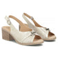Women's leather sandals on a block, gold Filippo DS7645