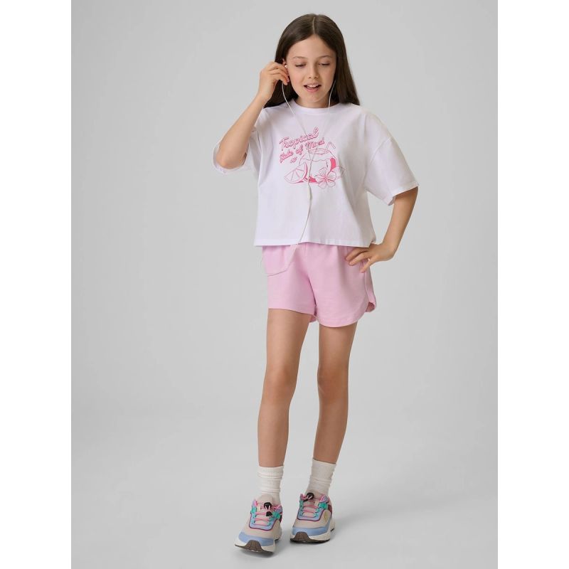 Girls' cotton T-shirt 4F 4FJRSS26TTSHF3983-11S