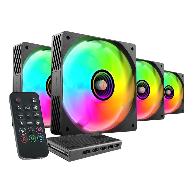 TACENS MARS MF-SI4KIT FANS 120 ARGB x4 BK - fans + hub + remote control (TACMARS-MFSI4KIT) Chłodzenie/Chłodzenie - wentylatory Your Sports Performance