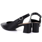 Women's black Sergio Leone SK463 pumps with a strap LEONE
