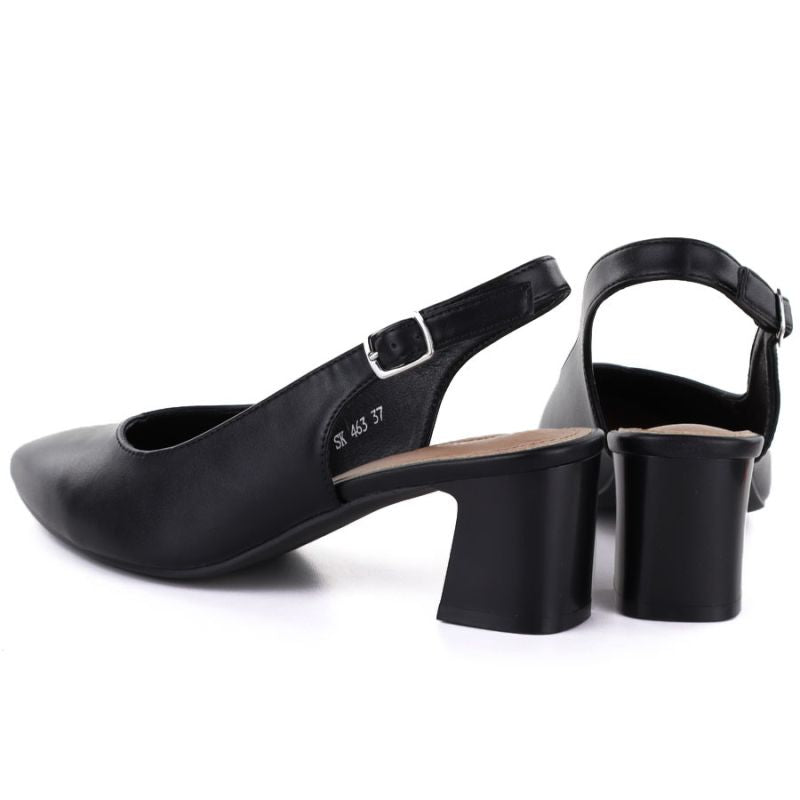 Women's black Sergio Leone SK463 pumps with a strap LEONE