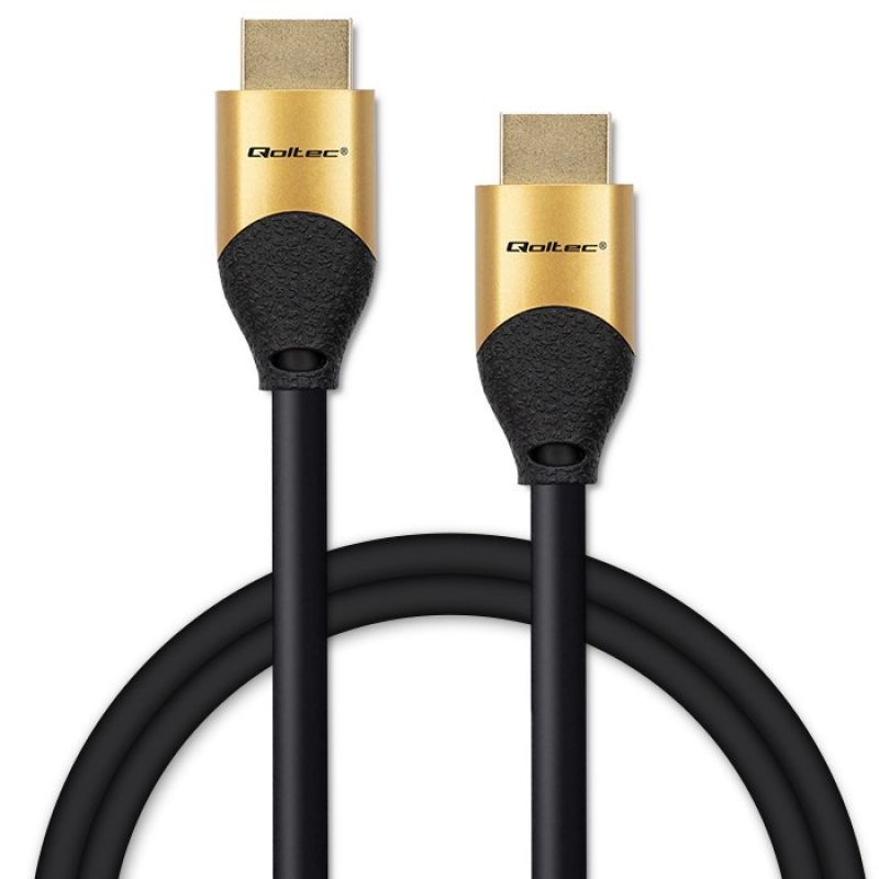 QOLTEC HDMI CABLE V2.1 ULTRA HIGH SPEED 8K | 60HZ | 30AWG | GOLD Kable i adaptery/Kable HDMI Your Sports Performance