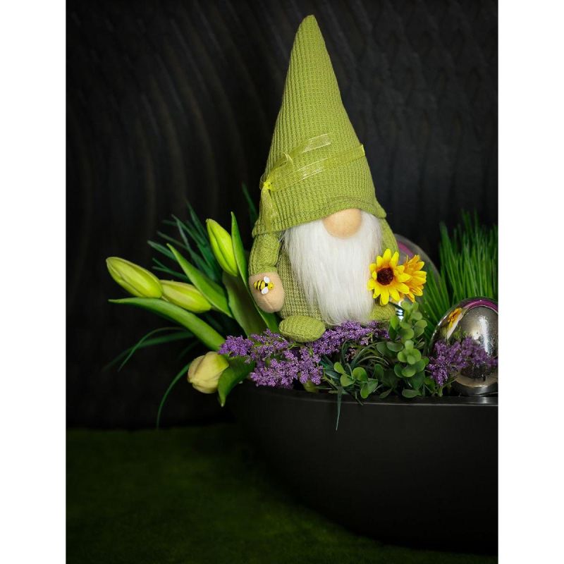 Gnome gnome 20cm green with sunflower spring decoration Home and Garden/Equipment Your Sports Performance