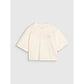 Oversized crop top t-shirt with print for girls 4F 4FJWSS25TTSHF1868-11S *Kategoria tymczasowa Your Sports Performance