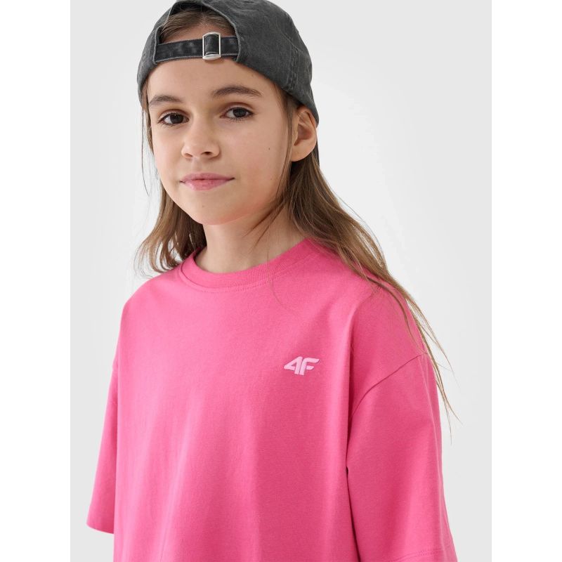 Girls' oversize plain T-shirt 4F 4FJWSS25TTSHF1851-54S *Kategoria tymczasowa Your Sports Performance