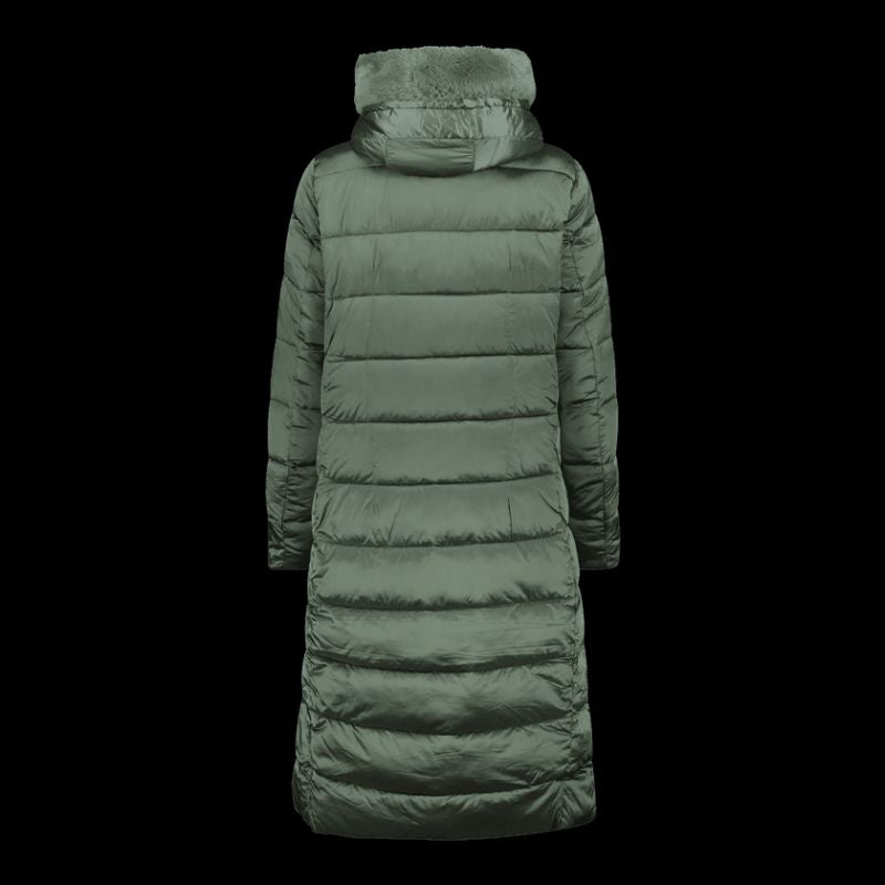 CMP women's winter jacket with hood, insulated coat, long, green (34K0046F/E621) CMP
