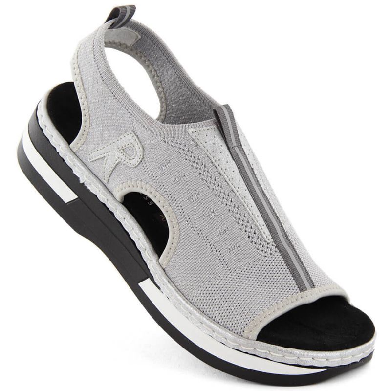 Rieker W RKR686 metallic comfortable slip-on sandals Rieker