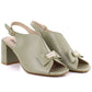 Women's sandals with a bow, olive green, Jezzi RMR25112-3 Jezzi