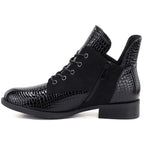 Women's patent leather ankle boots, black, Vinceza HX27-16524