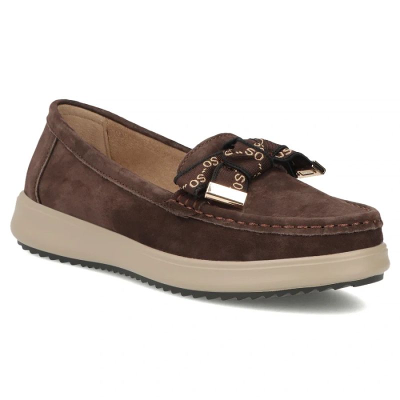 Brown Filippo DP6457 Leather Suede Loafers with Bow