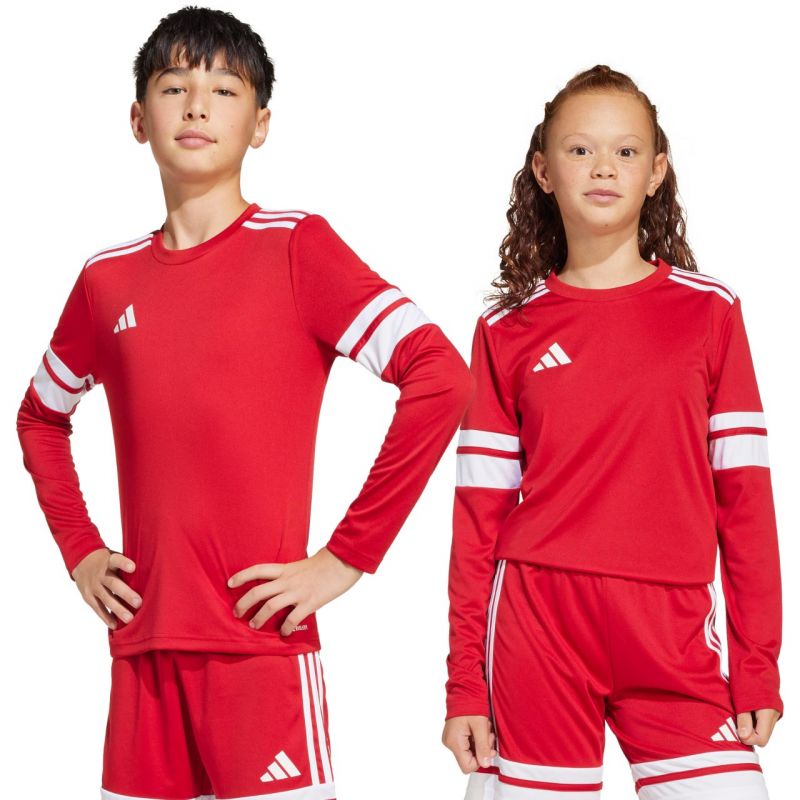 adidas Squadra 25 Long Sleeve Jersey for Kids Red and White JJ0041 In preparation Adidas