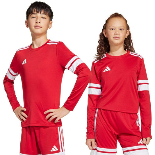 adidas Squadra 25 Long Sleeve Jersey for Kids Red and White JJ0041 In preparation Adidas