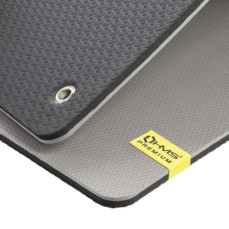 HMS Premium MFK07 gray club fitness mat with holes In preparation Your Sports Performance