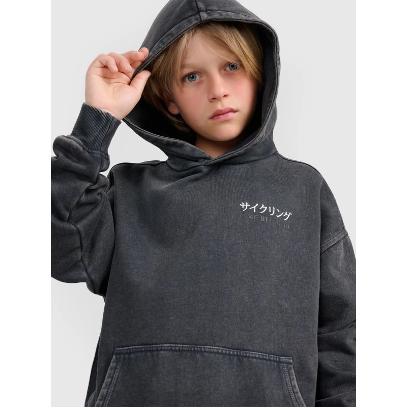Boy's sweatshirt with hood, open, 4F 4FJRAW25TSWSM2344-22S 4f