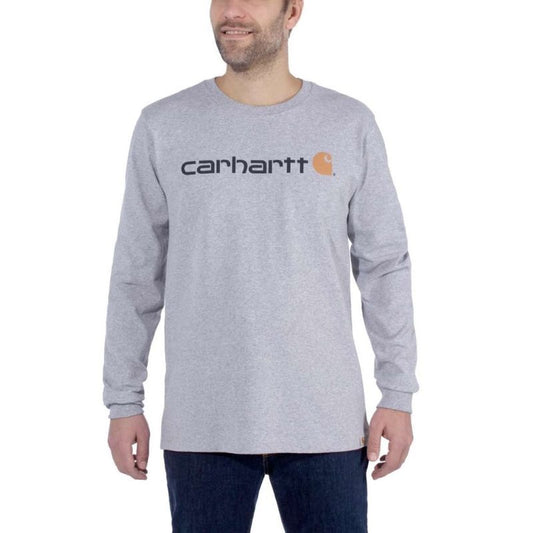Carhartt Core Logo T-Shirt L/S hoodie - heather gray Klasyka/Bluzy Your Sports Performance