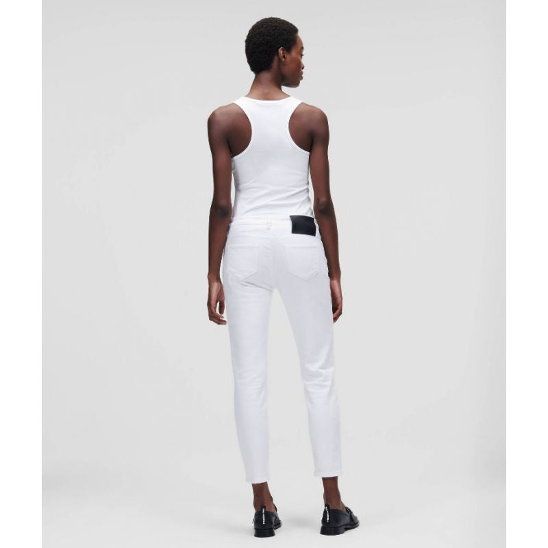 Karl Lagerfeld White Gf Denim Pants W 221W1101 jeans Clothing/Lifestyle/Trousers, shorts/Karl Lagerfeld Your Sports Performance