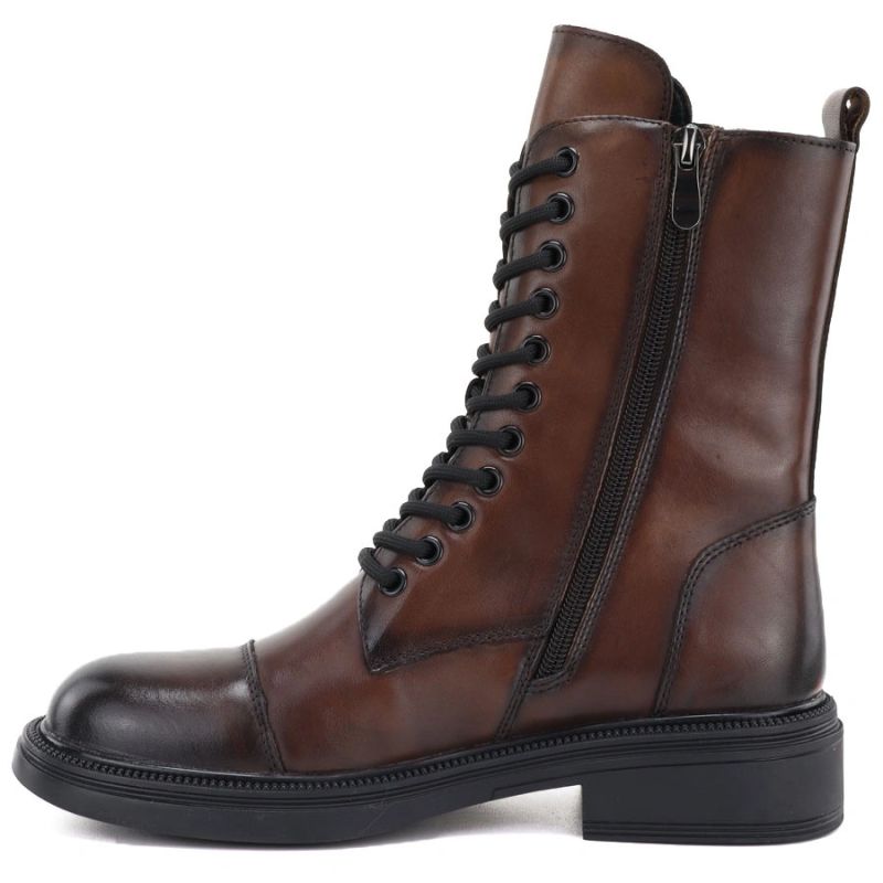 Brown Women’s Leather Worker Boots Artiker 59C1207