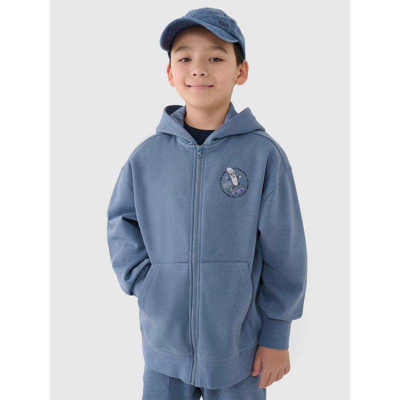 Boy's zip-up sweatshirt with hood 4F 4FJRSS25TSWSM2042-32S *Kategoria tymczasowa Your Sports Performance
