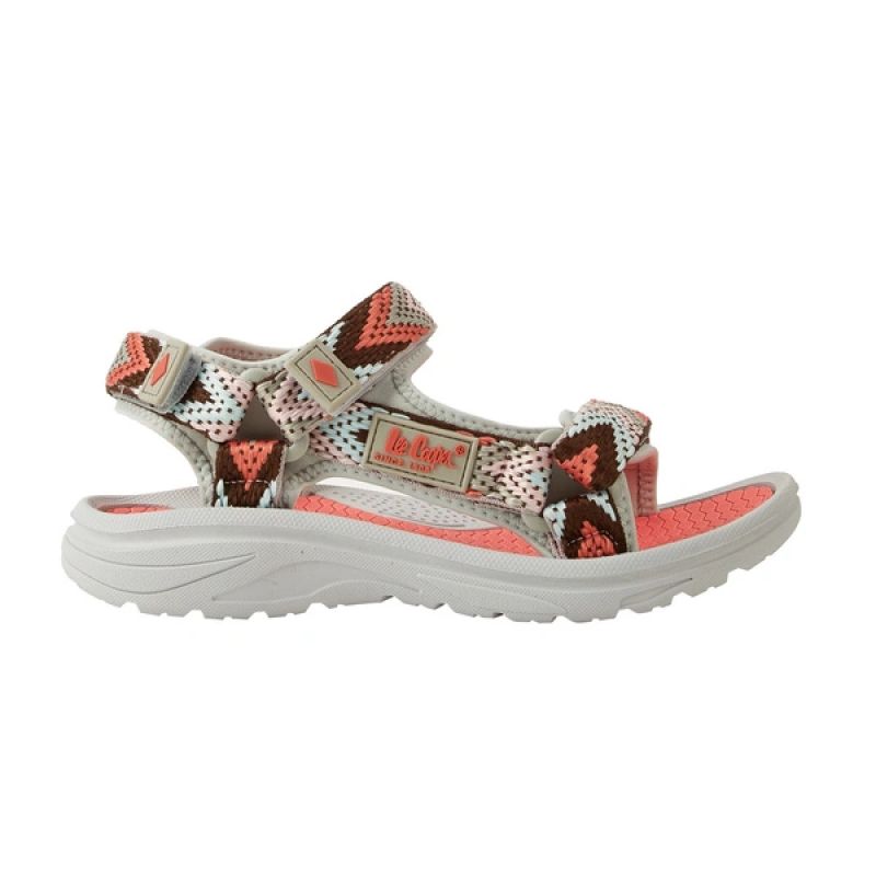 Lee Cooper women's shoes velcro sandals for summer beach light gray pink Lee Cooper