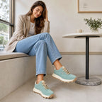 Leather platform sneakers in green Filippo DP7498