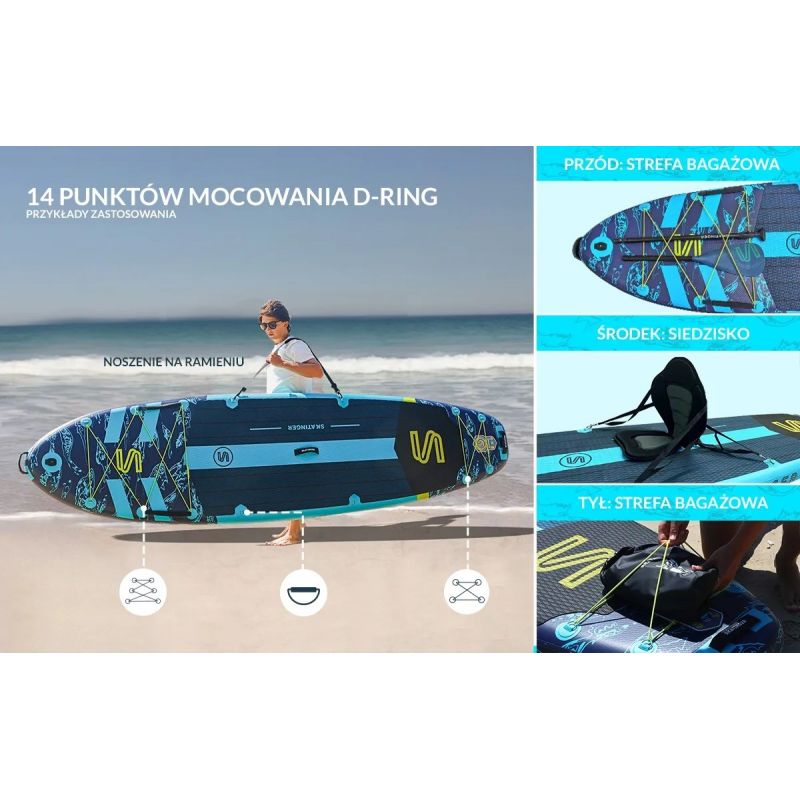 SUP board SKATINGER Asiaticus 350x89x15 cm Yoga Import z Action/Nad wodę/Deski Your Sports Performance