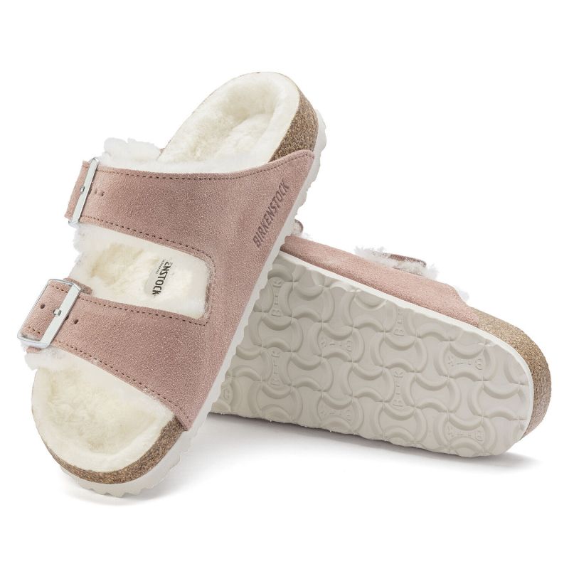 Birkenstock Arizona Suede Leather Shearling Pink Clay LAF Narrow Insulated Flip-Flops (1023258) Footwear/Lifestyle/Brinkenstock/Klapki/chodaki Birkenstock