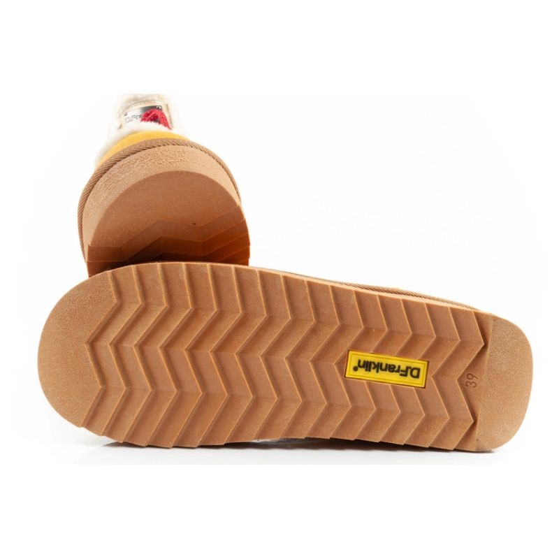 D.Franklin women's winter snow boots, fashionable fur lining, mustard color D.Franklin