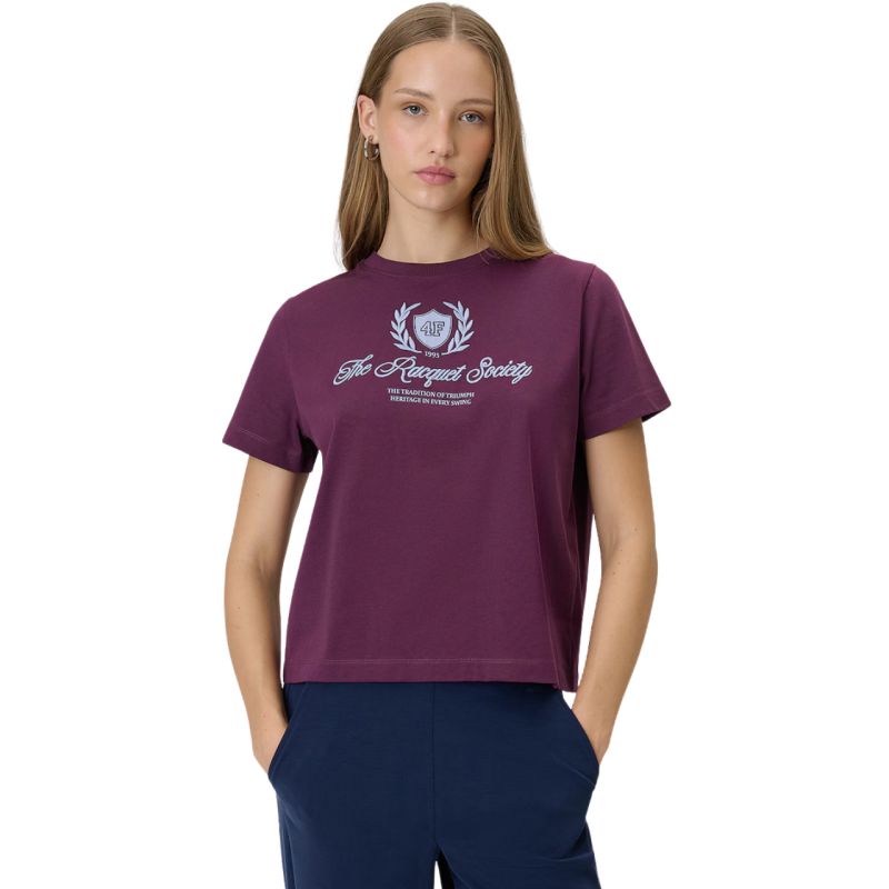 Women's T-shirt 4F F2738 burgundy 4FWSS26TTSHF2738 60S