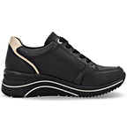 Women's leather wedge sneakers black Remonte Rieker D0T03-03