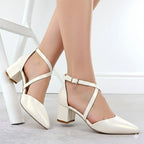 Women's pearl cream Sergio Leone SK-830 heeled sandals Footwear Your Sports Performance