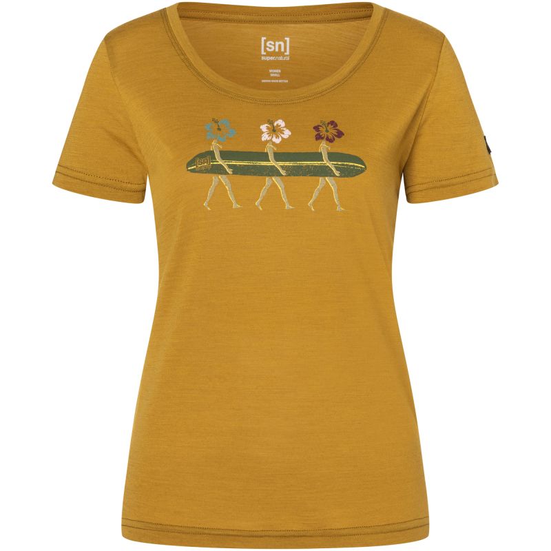 Women’s SUPER.NATURAL W Surfing Flowers Tee yellow