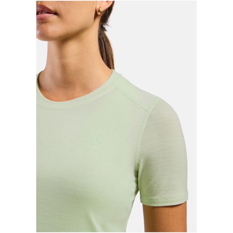Women's Odlo MERINO 160 BL TOP crew neck s/s T-shirt green