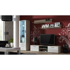 SOHO S1 display cabinet, Sonoma oak/gloss white Bufety i witryny/Bufety i witryny na drewnianej podstawie Your Sports Performance