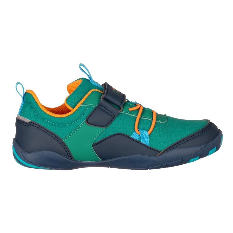 Trollkids Skaland Barefoot Hiker Shoes in Sea Green/Madeire Blue/Sahara Sunset