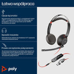 POLY Blackwire 5220 8X231AA Over-Ear Headphones Akcesoria GSM/Słuchawki przewodowe Your Sports Performance
